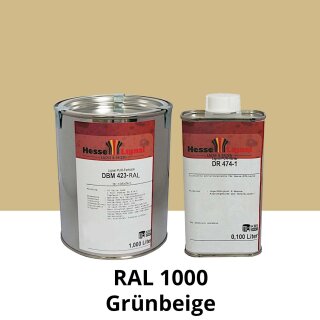 Farblack Hesse Lignal 2K DBM 423 - RAL 1000 Grünbeige 1 Liter