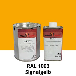 Farblack Hesse Lignal 2K DBM 423 - RAL 1003 Signalgelb 1 Liter