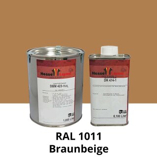 Farblack Hesse Lignal 2K DBM 423 - RAL 1011 Braunbeige 1 Liter