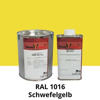 Farblack Hesse Lignal 2K DBM 423 - RAL 1016 Schwefelgelb 1 Liter
