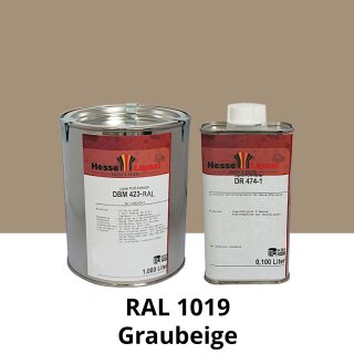 Farblack Hesse Lignal 2K DBM 423 - RAL 1019 Graubeige 1 Liter