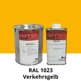 Farblack Hesse Lignal 2K DBM 423 - RAL 1023 Verkehrsgelb 1 Liter