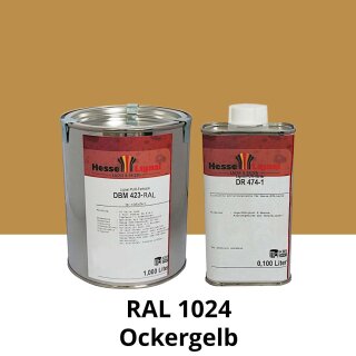 Farblack Hesse Lignal 2K DBM 423 - RAL 1024 Ockergelb 1 Liter
