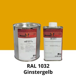 Farblack Hesse Lignal 2K DBM 423 - RAL 1032 Ginstergelb 1 Liter