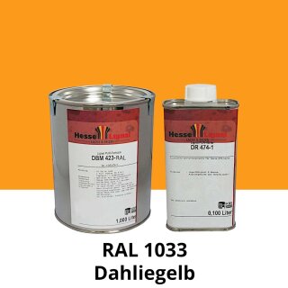 Farblack Hesse Lignal 2K DBM 423 - RAL 1033 Dahliengelb 1 Liter