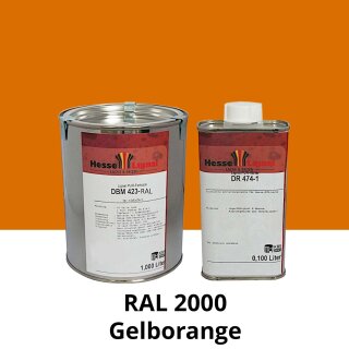 Farblack Hesse Lignal 2K DBM 423 - RAL 2000 Gelborange 1 Liter