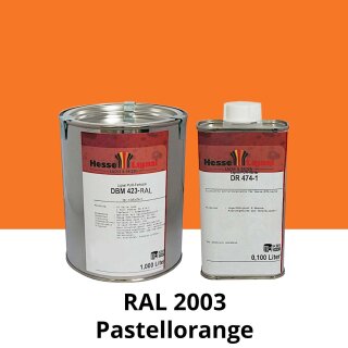 Farblack Hesse Lignal 2K DBM 423 - RAL 2003 Pastellorange 1 Liter