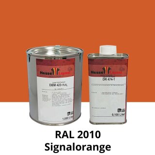 Farblack Hesse Lignal 2K DBM 423 - RAL 2010 Signalorange 1 Liter