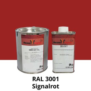 Farblack Hesse Lignal 2K DBM 423 - RAL 3001 Signalrot 1 Liter
