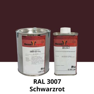 Farblack Hesse Lignal 2K DBM 423 - RAL 3007 Schwarzrot 1 Liter