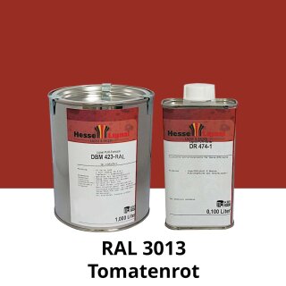 Farblack Hesse Lignal 2K DBM 423 - RAL 3013 Tomatenrot 1 Liter