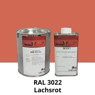 Farblack Hesse Lignal 2K DBM 423 - RAL 3022 Lachsrot 1 Liter