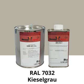 Farblack Hesse Lignal 2K DBM 423 - RAL 7032 Kieselgrau 1 Liter