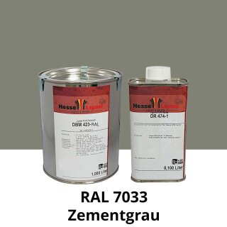 Farblack Hesse Lignal 2K DBM 423 - RAL 7033 Zementgrau 1 Liter