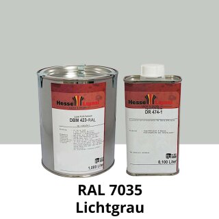 Farblack Hesse Lignal 2K DBM 423 - RAL 7035 Lichtgrau 1 Liter