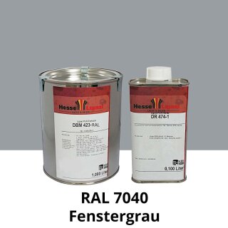 Farblack Hesse Lignal 2K DBM 423 - RAL 7040 Fenstergrau 1 Liter