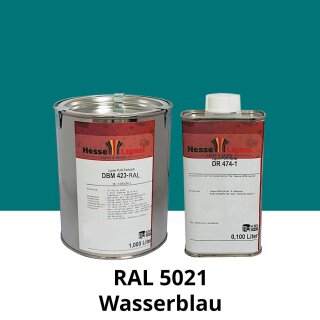 Farblack Hesse Lignal 2K DBM 423 - RAL 5021 Wasserblau 1 Liter