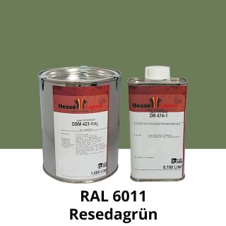 Farblack Hesse Lignal 2K DBM 423 - RAL 6011 Resedagrün 1 Liter