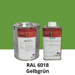 Farblack Hesse Lignal 2K DBM 423 - RAL 6018 Gelbgrün 1 Liter