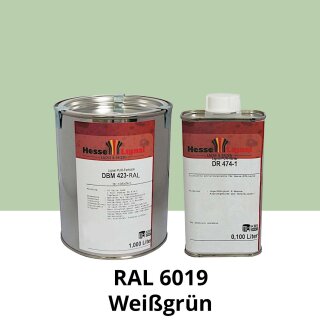 Farblack Hesse Lignal 2K DBM 423 - RAL 6019 Weißgrün 1 Liter