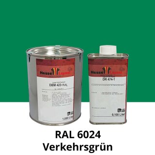 Farblack Hesse Lignal 2K DBM 423 - RAL 6024 Verkehrsgrün 1 Liter