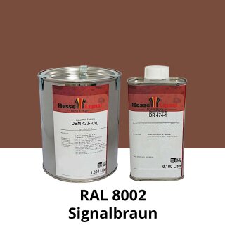 Farblack Hesse Lignal 2K DBM 423 - RAL 8002 Signalbraun 1 Liter