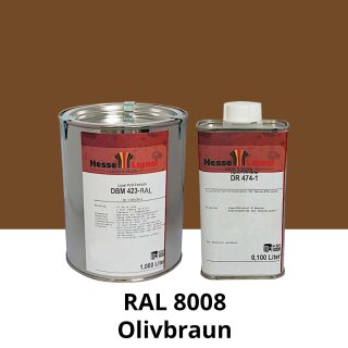 Farblack Hesse Lignal 2K DBM 423 - RAL 8008 Olivbraun 1 Liter