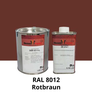 Farblack Hesse Lignal 2K DBM 423 - RAL 8012 Rotbraun 1 Liter