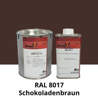 Farblack Hesse Lignal 2K DBM 423 - RAL 8017 Schokoladenbraun 1 Liter