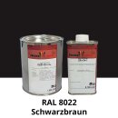 Farblack Hesse Lignal 2K DBM 423 - RAL 8022 Schwarzbraun 1 Liter