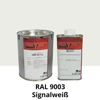 Farblack Hesse Lignal 2K DBM 423 - RAL 9003 Signalweiß 1 Liter