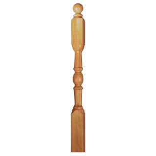 gedrechselte Säulen Holz Geländer Pfosten Treppensäulen Holzpfosten Holzsäulen Esche Säule -/ Treppenpfosten - Staketen Baluster Treppensäule Nr. 02 farblos lackiert