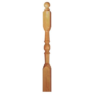 gedrechselte S&auml;ulen Holz Gel&auml;nder Pfosten Treppens&auml;ulen Holzpfosten Holzs&auml;ulen Eiche S&auml;ule -/ Treppenpfosten - St&auml;be gedrechselt Treppens&auml;ule Nr. 02 unbehandelt