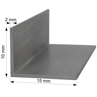 Aluminium L-Profil 15x10 x 2 mm Winkel Winkelprofil Stange Alu Aluminiumprofil Länge: 300mm / 30cm / 0,3m