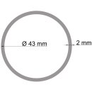 Aluminium Rundrohr Ø 43 x 2 mm Edelstahloptik eloxiert Farbmuster Länge 3-8 cm