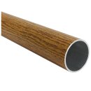 Aluminium Rundrohr Ø 43 x 2 mm Holz - Eiche (hell) Holzdekor Länge: Farbmuster 3-8 cm