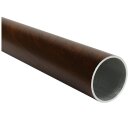 Aluminium Rundrohr Ø 43 x 2 mm Holz - Nussbaum Holzdekor Länge: 3800 mm / 380 cm / 3,8 m