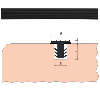 TIBU Trittstopp Treppenstufen, Anti-Rutsch-Profil Gleitschutz und Rutschgummi in Farbe Schwarz (MINI)