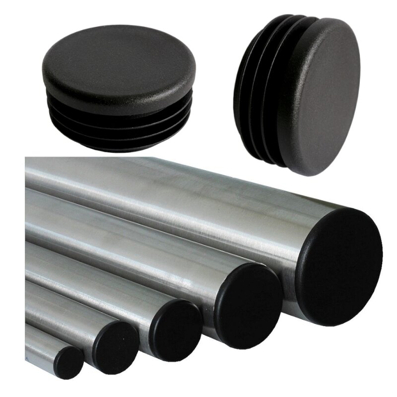 Kunststoff Lamellenstopfen Abdeckkappe Rundstopfen 45 mm Schwarz 5 Stück