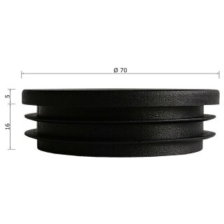 Lamellenstopfen rund 6 Stück Rundrohr Ø 70 x 2 mm