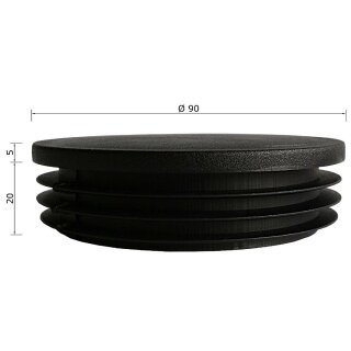 Lamellenstopfen rund 6 Stück Rundrohr Ø 90 x 2 mm