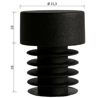 Lamellenstopfen rund 10 Stück Rundrohr Ø 21,3 x 2 mm