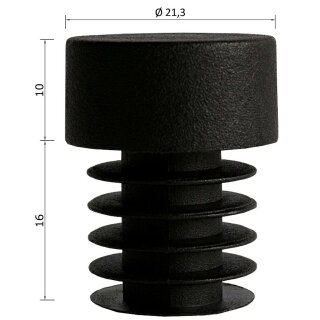 Lamellenstopfen rund 50 Stück Rundrohr Ø 21,3 x 2 mm
