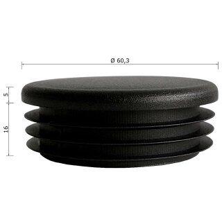 Lamellenstopfen rund 50 Stück Rundrohr Ø 60,3 x 2 mm
