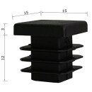 Lamellenstopfen quadratisch 2 Stück Quadratrohr 15 x 15 x 2 mm