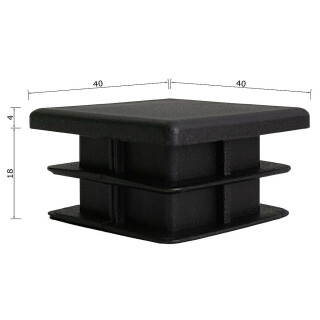 Lamellenstopfen quadratisch 6 Stück Quadratrohr 40 x 40 x 2 mm