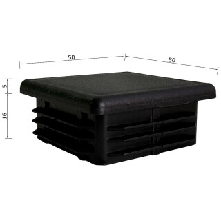 Lamellenstopfen quadratisch 6 Stück Quadratrohr 50 x 50 x 2 mm