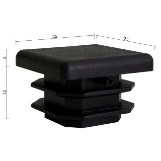 Lamellenstopfen quadratisch 10 Stück Quadratrohr 25 x 25 x 2 mm