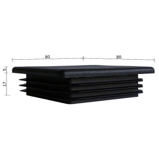 Lamellenstopfen quadratisch 20 Stück Quadratrohr 80 x 80 x 2 mm