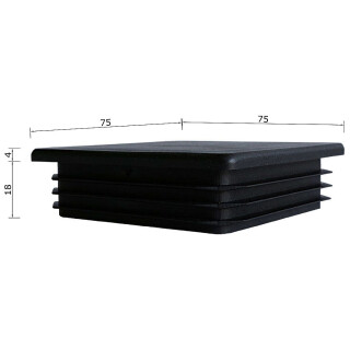 Lamellenstopfen quadratisch 50 Stück Quadratrohr 75 x 75 x 2 mm